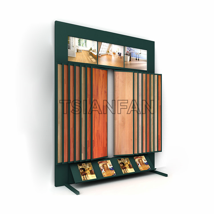 Flip-type wooden floor display rack WF909