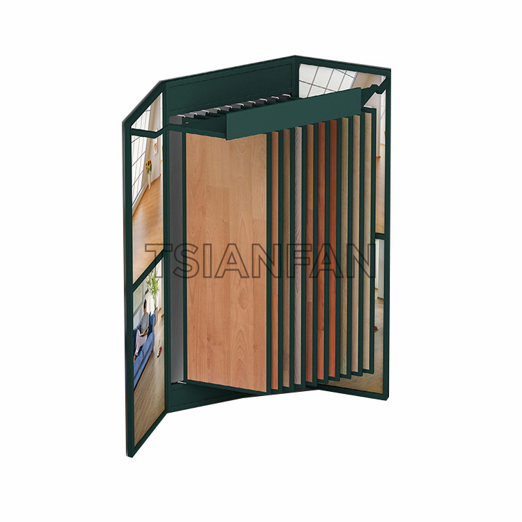 Flip-type wooden floor display rack WF912