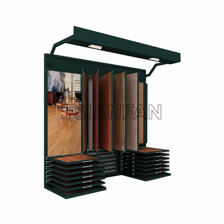 Flip-type wooden floor display rack WF913