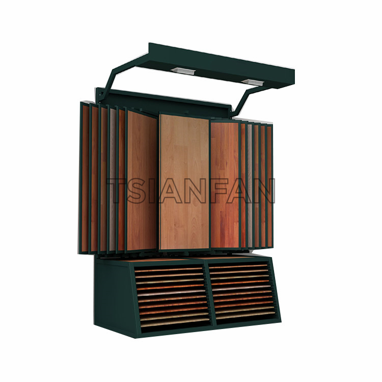 Flip-type wooden floor display rack WF914