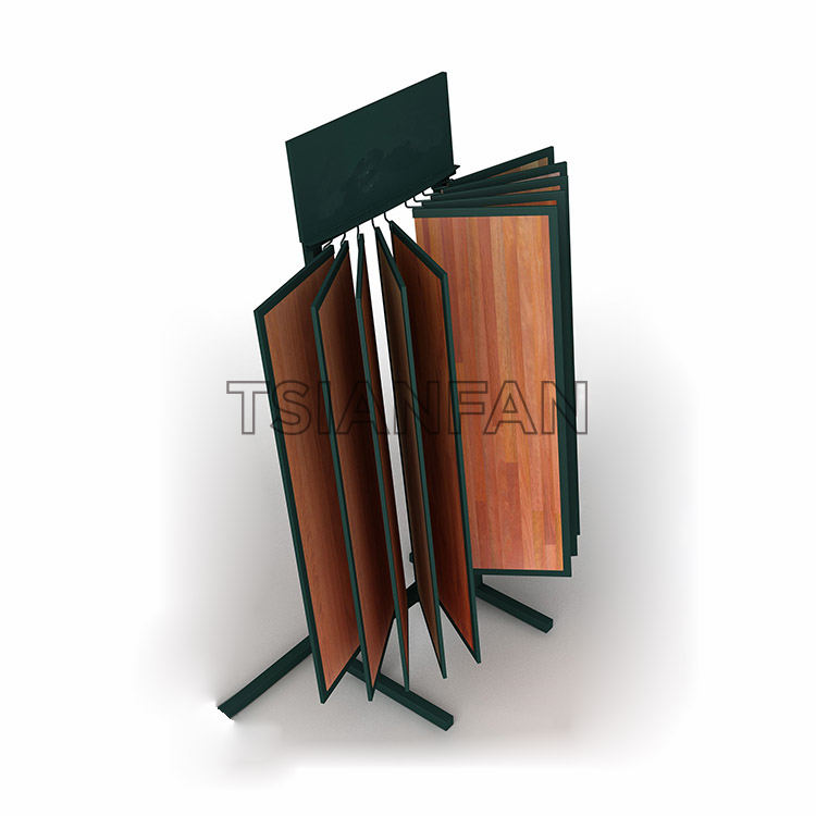 Flip-type wooden floor display rack WF930