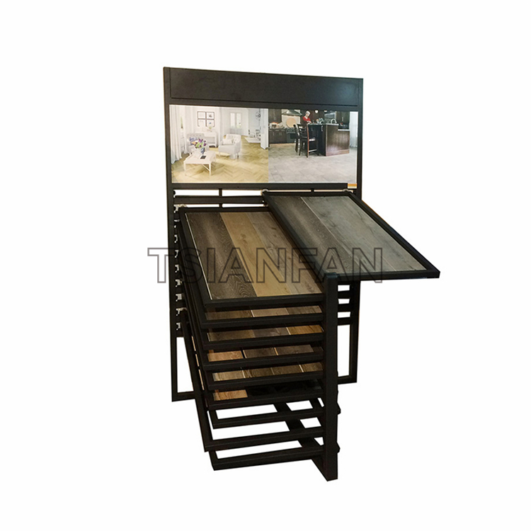 Reclining wooden floor display rack WX907