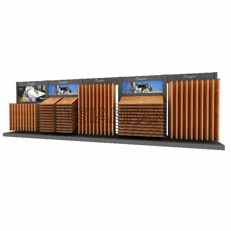 Modular wooden floor display rack WZ903